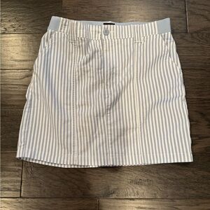 Lee Light Blue & White Striped Shorts with Gold Zipper